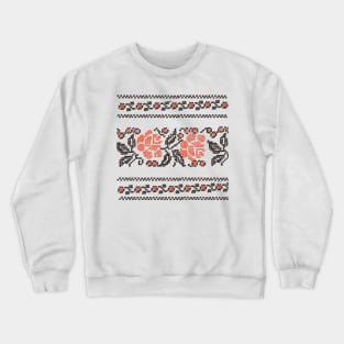 Ukrainian motive. Folk embroidery red black Crewneck Sweatshirt